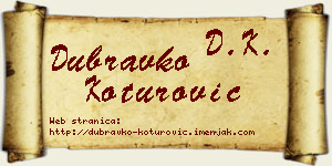 Dubravko Koturović vizit kartica